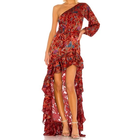 Alexis Dresses & Skirts - Alexis Marseille High-Low Maxi Dress in Red Floral
